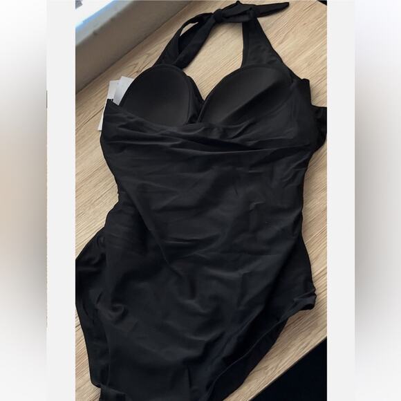 Cleo Cora Women's Black One Piece Swimsuit - Tummy Control Bathing Suit NWT XL - Picture 4 of 5